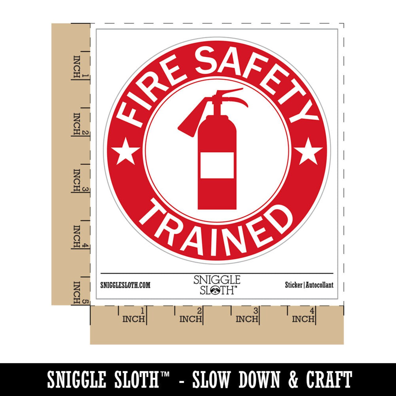 Water Bottle Sticker Set Fire Safety Trained Extinguisher Sign Cute Waterproof Vinyl Stickers Pack Decal, Skateboard, Laptop, Car, Window, Bumper - 5 Pack